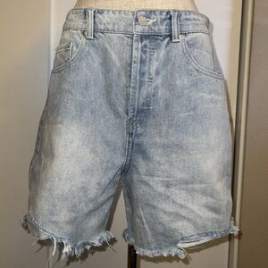 Emory Park Light Wash High-Waisted Denim Shorts Size Large